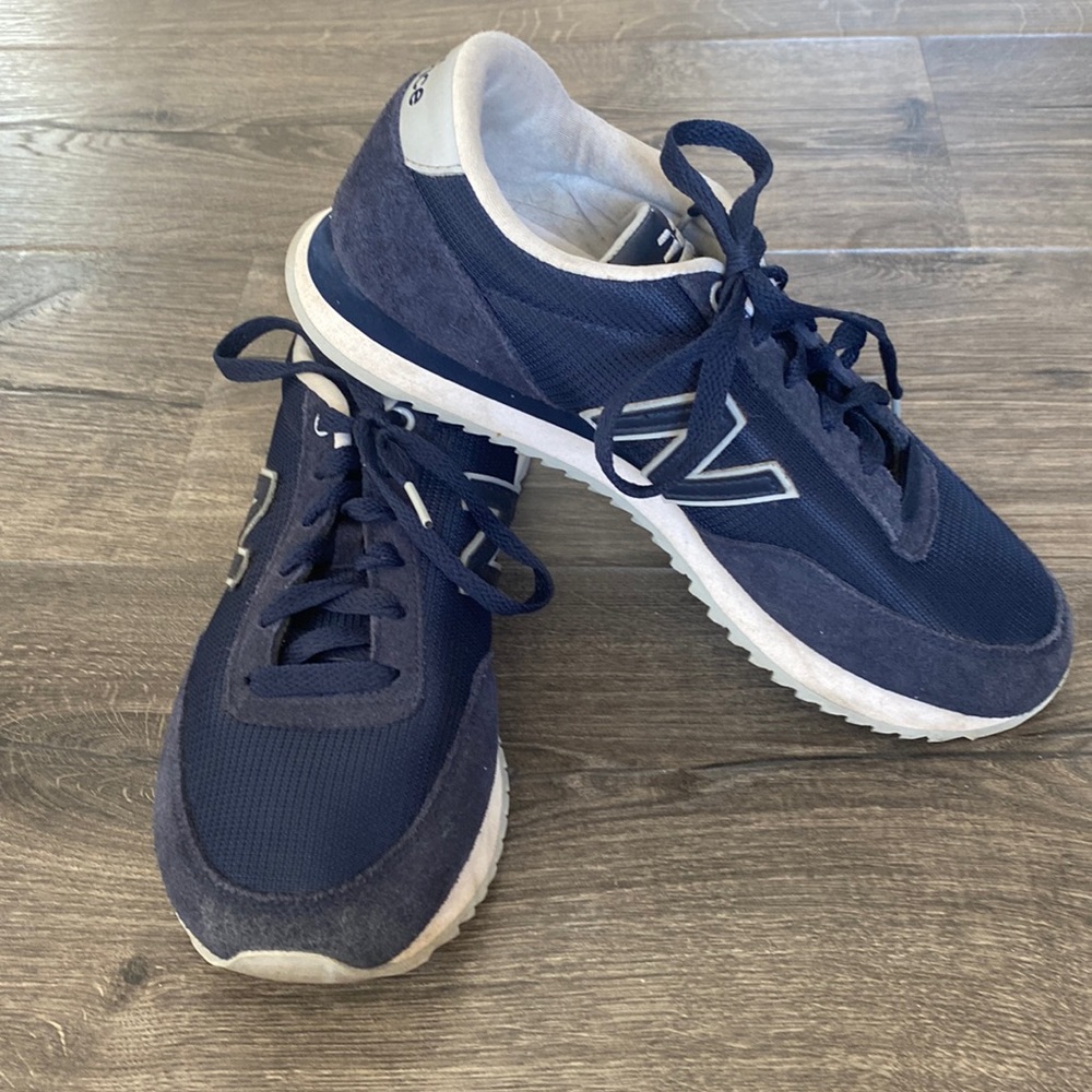 New Balance 501 Navy blue suede Trackster ripple sole sneakers